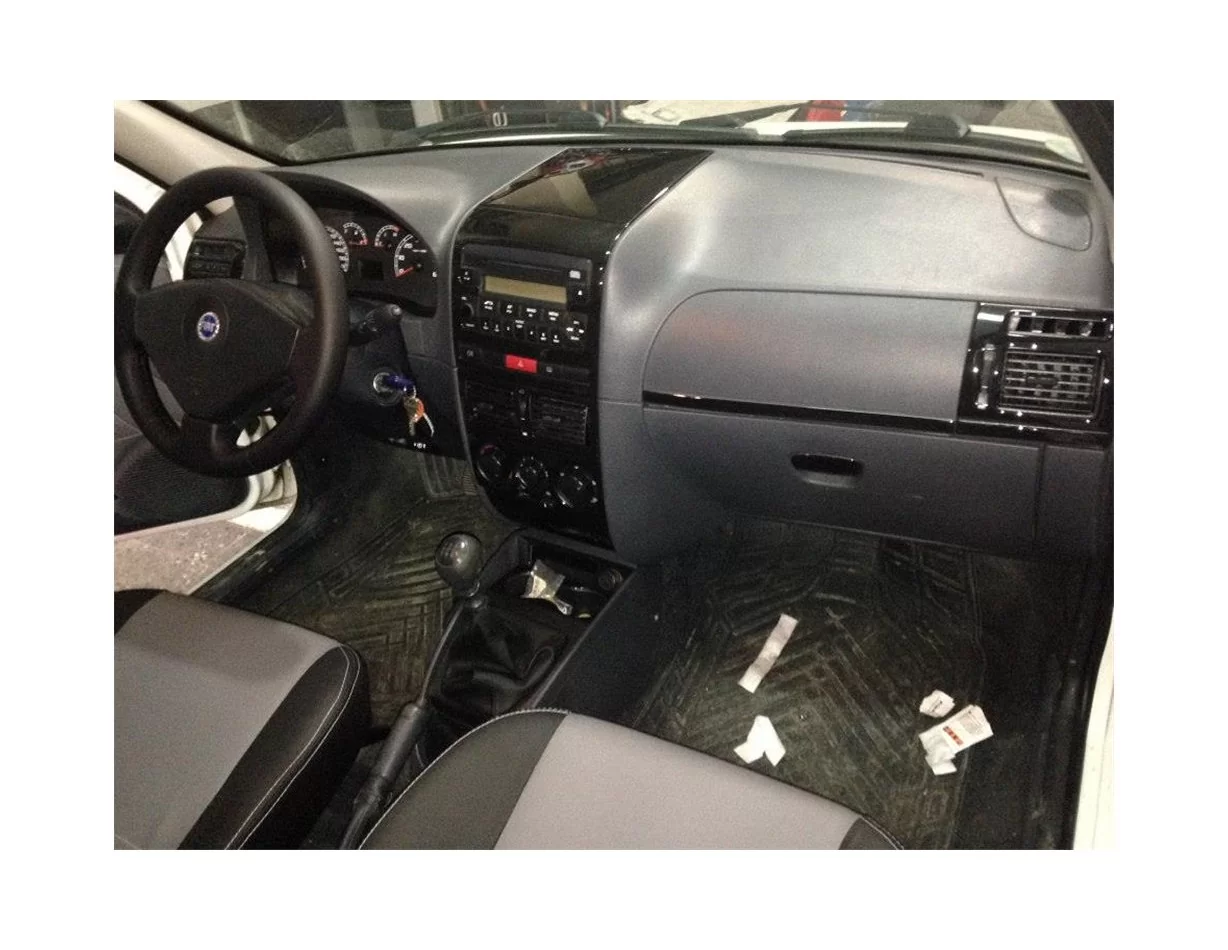 Fiat Albea 01.2005 3D Interior Dashboard Trim Kit Dash Trim Dekor 11-Parts - 1 - Interior Dash Trim Kit