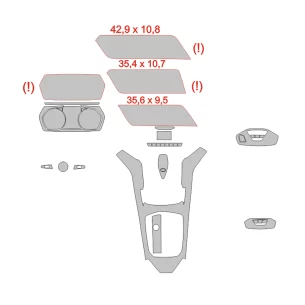 BMW 1-series F40 2019 Car Interior Wrap Cutting Template