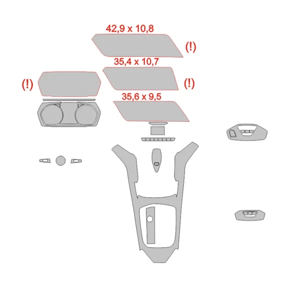 BMW 1-series F40 2019 Car Interior Wrap Cutting Template