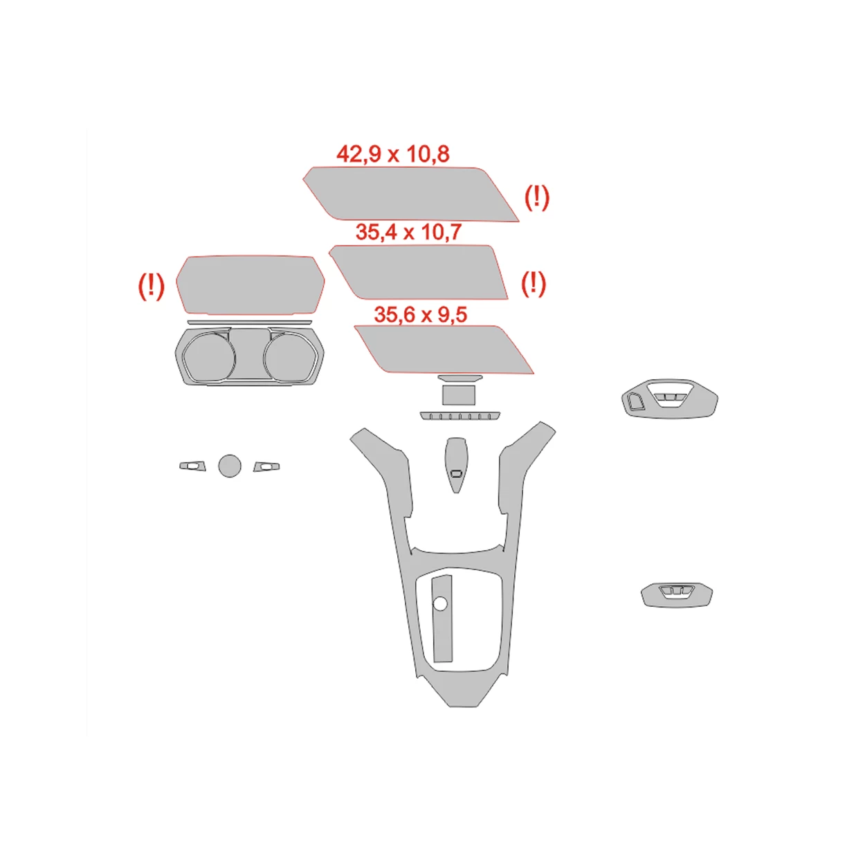 BMW 1-series F40 2019 Car Interior Wrap Cutting Template
