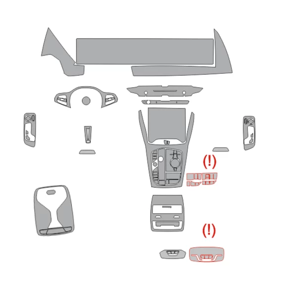 BMW XM G09 2022 Car Interior Wrap Cutting Template