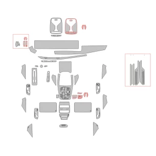 BMW X7 G07 2022 Car Interior Wrap Cutting Template