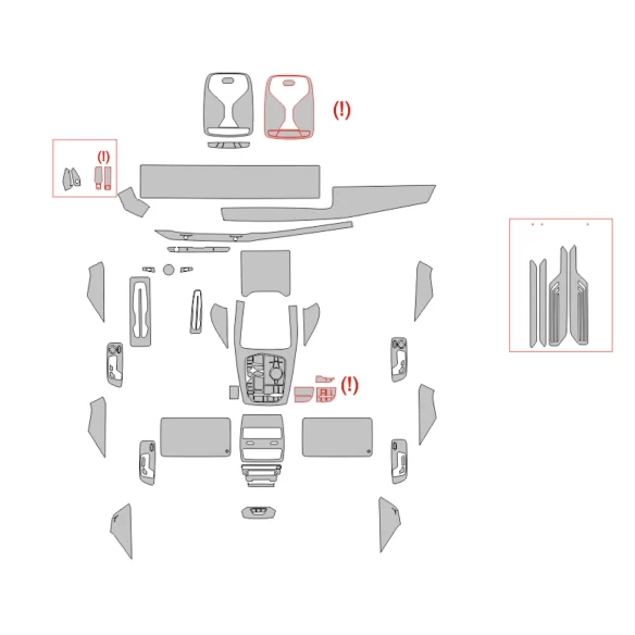 BMW X7 G07 2022 Car Interior Wrap Cutting Template