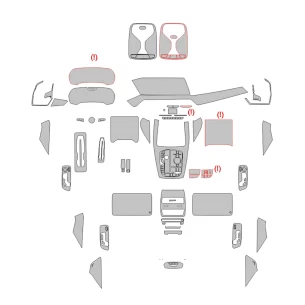 BMW X7 G07 2019 Car Interior Wrap Cutting Template