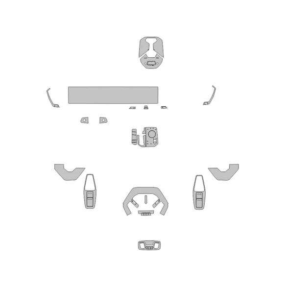 BMW iX I20 2019 Car Interior Wrap Cutting Template