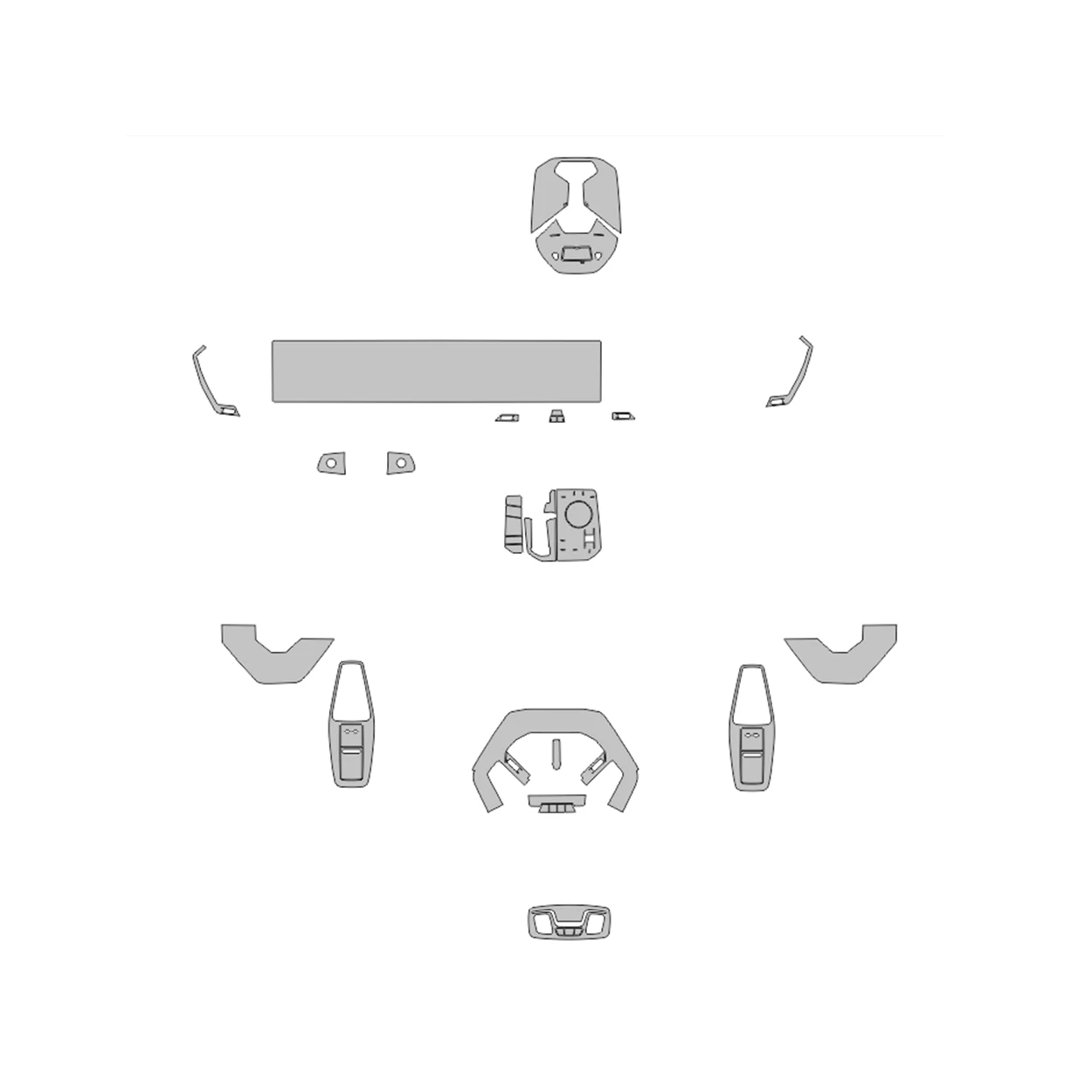 BMW iX I20 2019 Car Interior Wrap Cutting Template