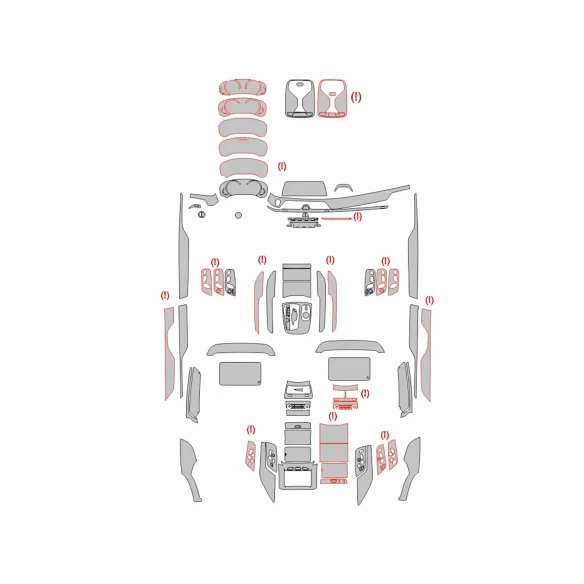 BMW 7-series G11 G12 2015-2022 Car Interior Wrap Cutting Template