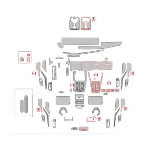 BMW X6 G06 2023 Car Interior Wrap Cutting Template