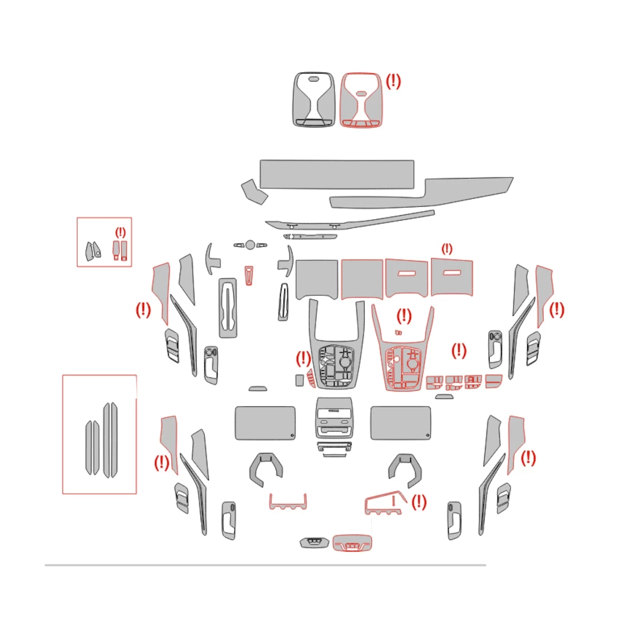 BMW X6 G06 2023 Car Interior Wrap Cutting Template