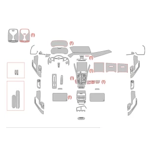 BMW X6 G06 2019 Car Interior Wrap Cutting Template