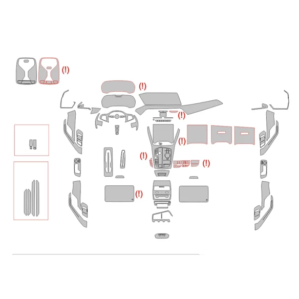 BMW X6 G06 2019 Car Interior Wrap Cutting Template