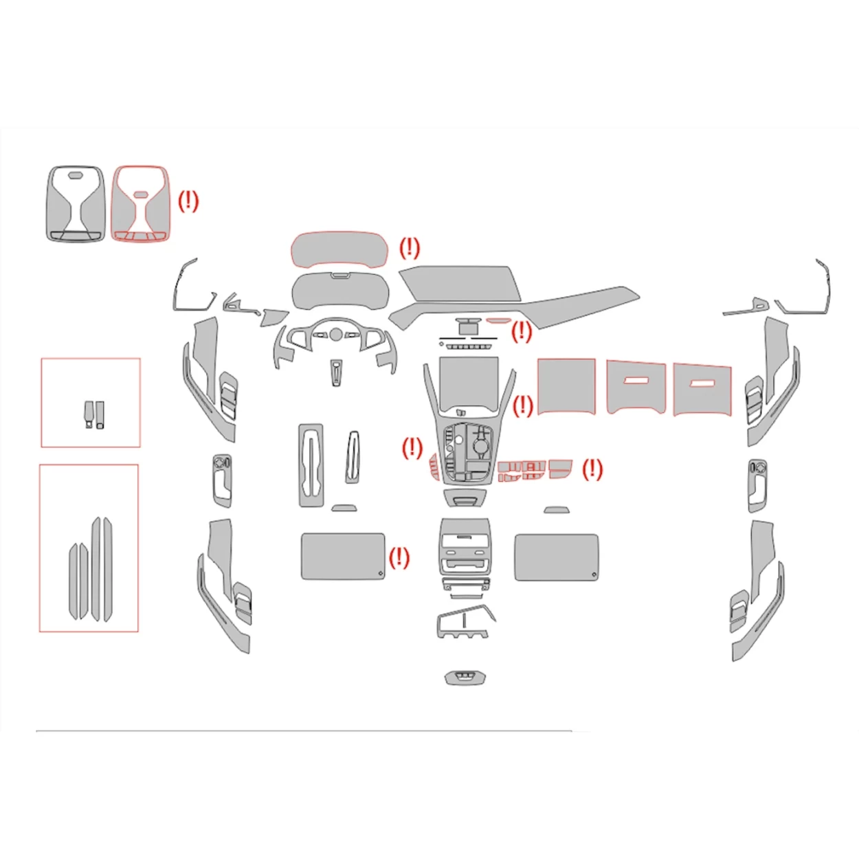 BMW X6 G06 2019 Car Interior Wrap Cutting Template