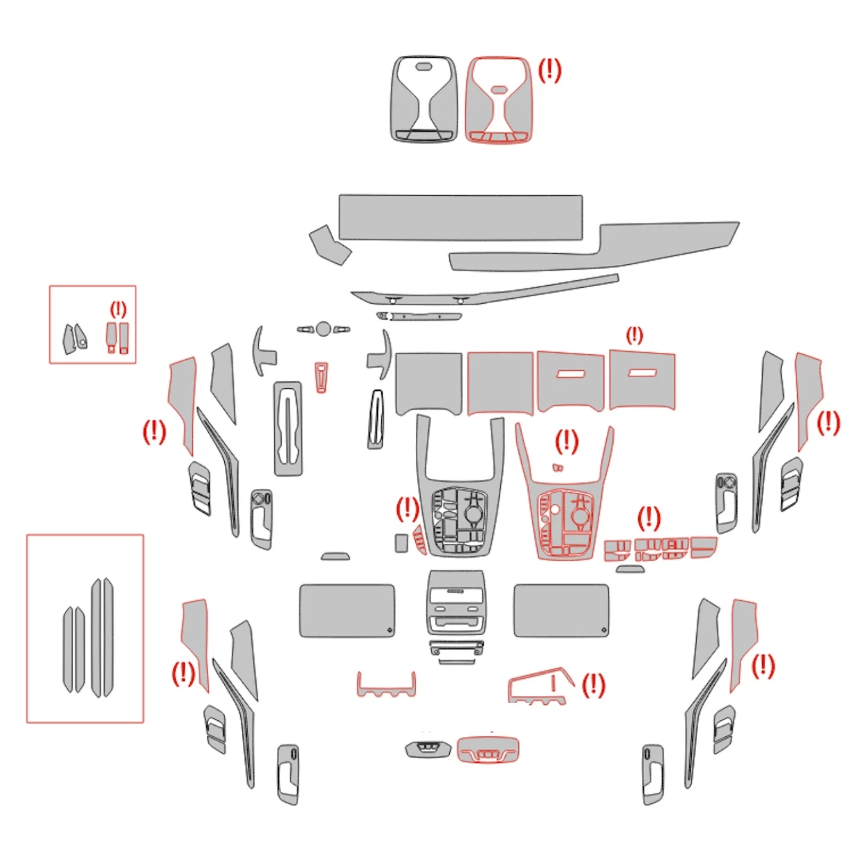 BMW X6 G05 2023 Car Interior Wrap Cutting Template