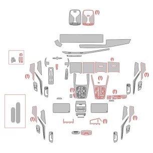 BMW X6 G05 2023 Car Interior Wrap Cutting Template