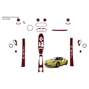 Alfa Romeo 4C Coupe  2014-2020 3D Interior Dashboard Trim Kit Dash Trim Dekor 35-Parts 2