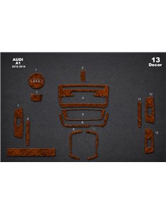 Audi A1 ab 2012 3D Interior Dashboard Trim Kit Dash Trim Dekor 13-Parts 2