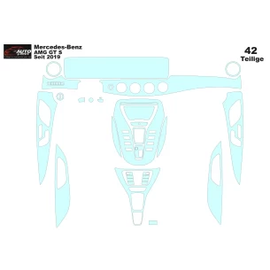 Mercedes-Benz AMG GT 2014 Interior Wrap Cutting Template