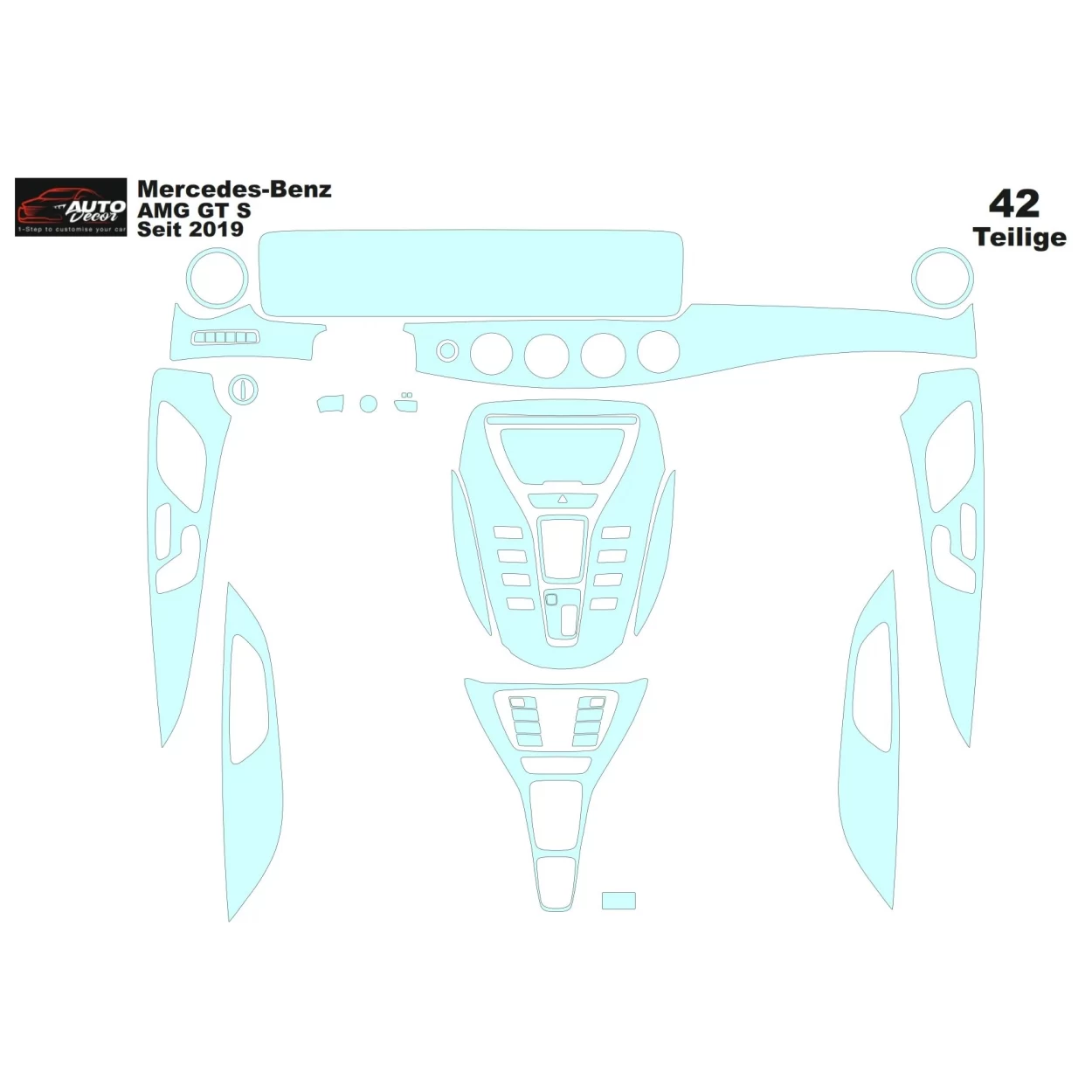 Mercedes-Benz AMG GT 2014 Interior Wrap Cutting Template
