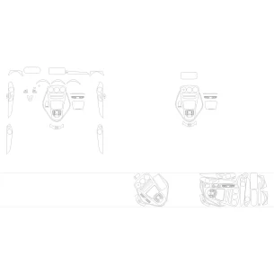 Mercedes-Benz C-Class AMG W205 2014 Interior Wrap Cutting Template
