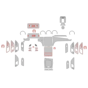 Mercedes-Benz C-Class W206 2021 Interior Wrap Cutting Template