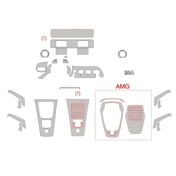 Mercedes-Benz CLA-Class C118 2019 Interior Wrap Cutting Template