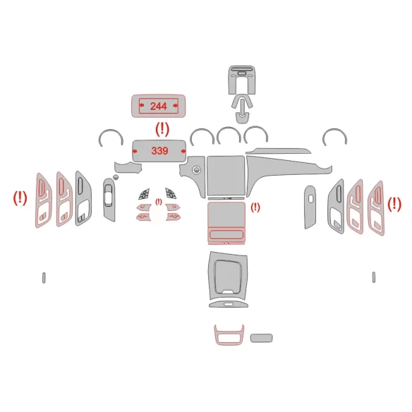 Mercedes-Benz CLE-Class AMG C236 2023 Interior Wrap Cutting Template