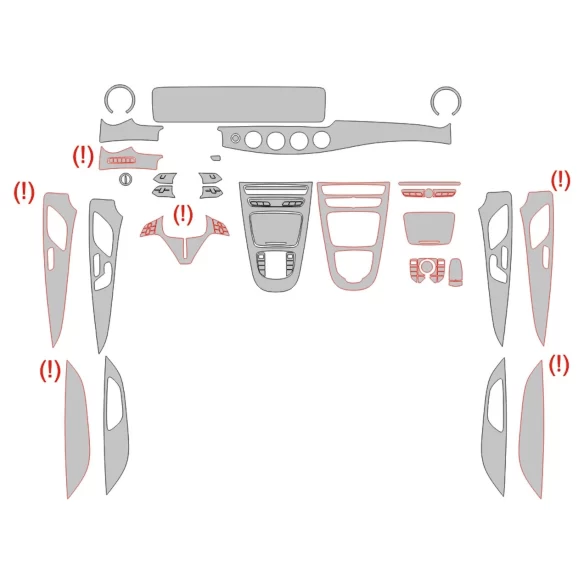 Mercedes-Benz CLS-Class C257 2017 Interior Wrap Cutting Template