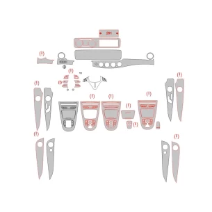 Mercedes-Benz E-Class W213 2016 Interior Wrap Cutting Template