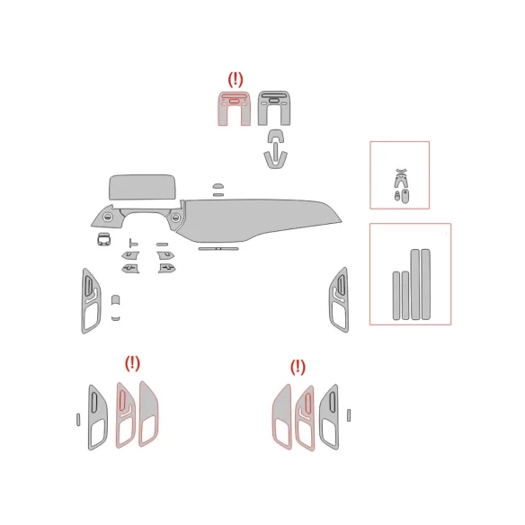 Mercedes-Benz E-Class W214 2023 Interior Wrap Cutting Template