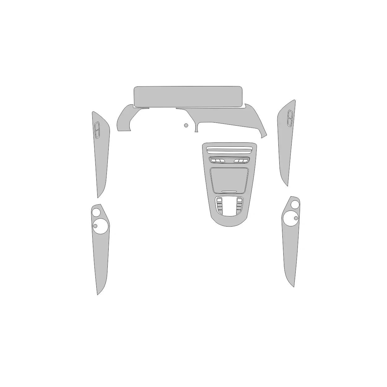 Mercedes-Benz EQC N239 2019 Interior Wrap Cutting Template