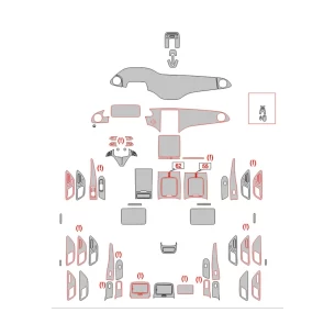 Mercedes-Benz EQE V295 2022 Interior Wrap Cutting Template
