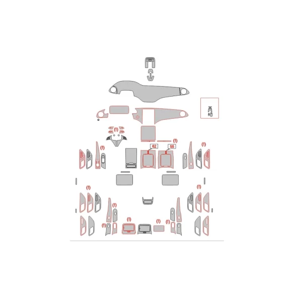 Mercedes-Benz EQS 2021 Interior Wrap Cutting Template