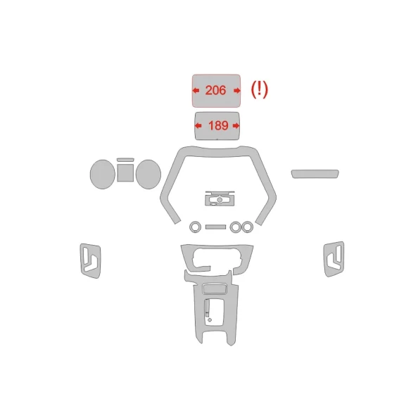 Mercedes-Benz G-Class W463 2012 Interior Wrap Cutting Template