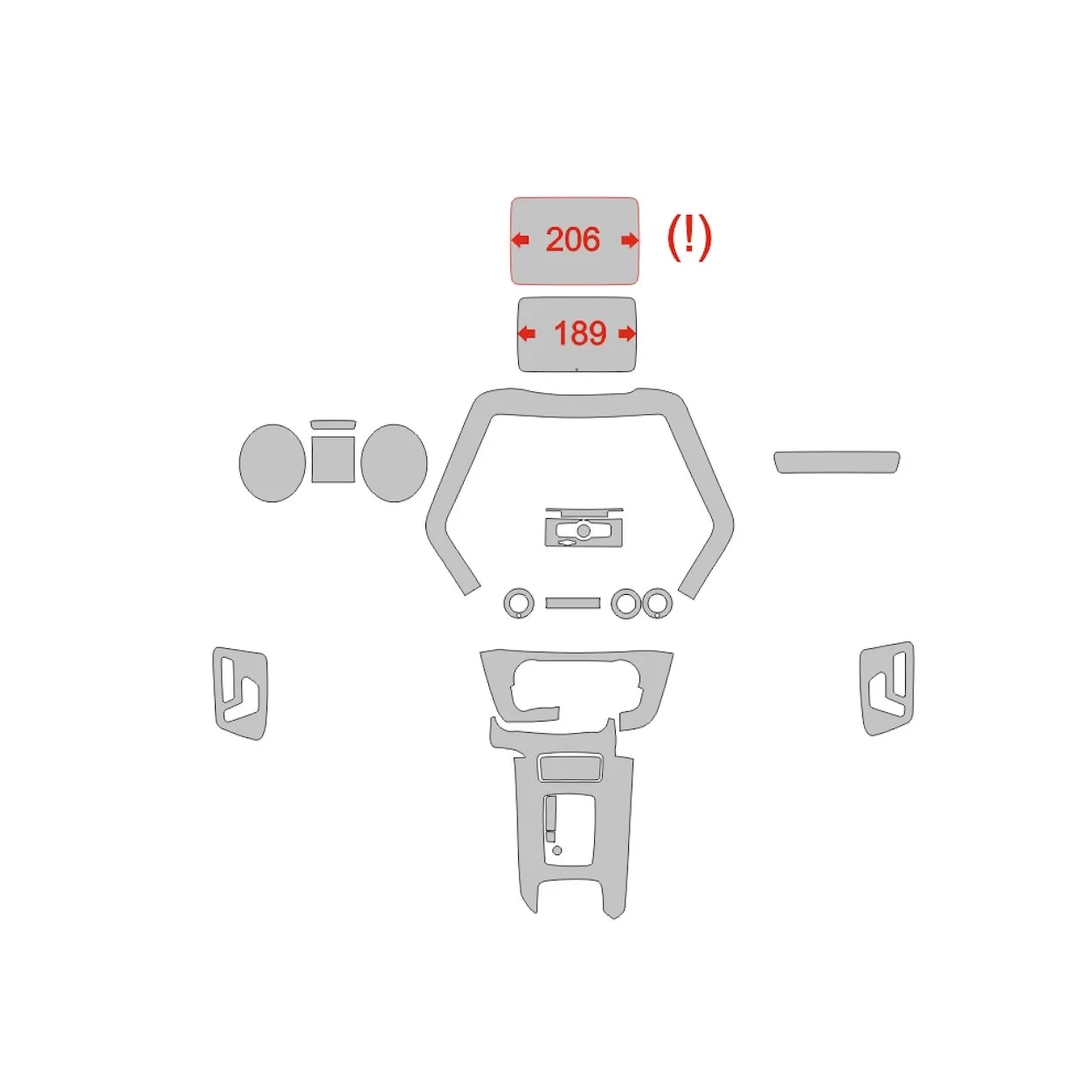 Mercedes-Benz G-Class W463 2012 Interior Wrap Cutting Template