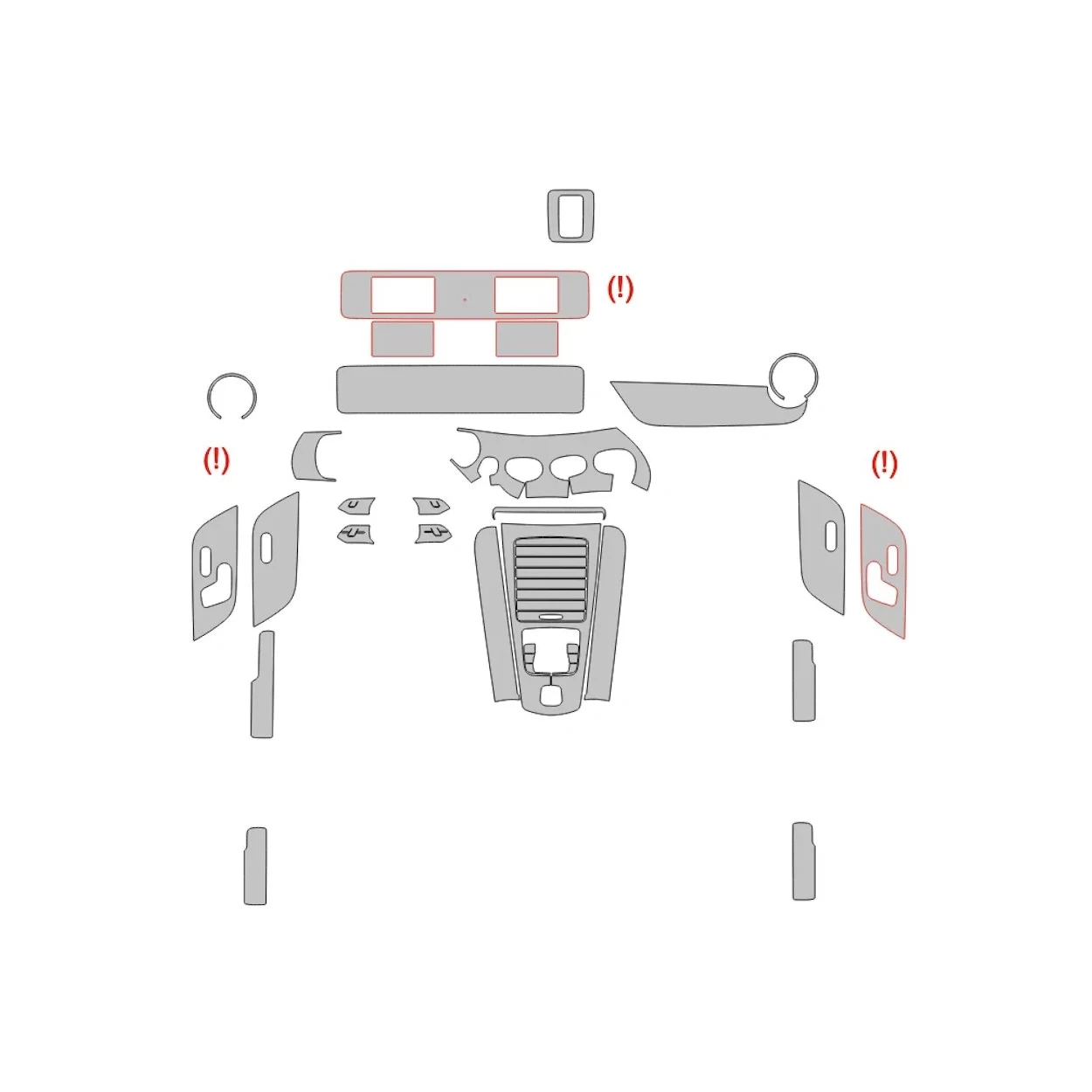 Mercedes-Benz GLA-Class H247 2020 Interior Wrap Cutting Template