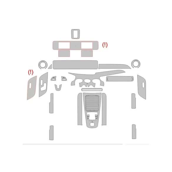 Mercedes-Benz GLB-Class X247 2019 Interior Wrap Cutting Template