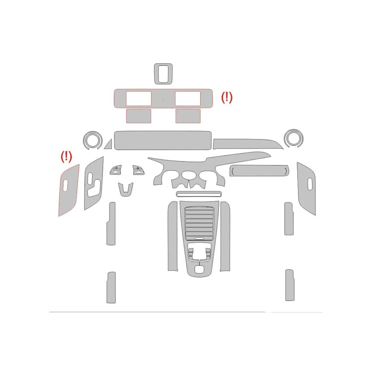 Mercedes-Benz GLB-Class X247 2019 Interior Wrap Cutting Template