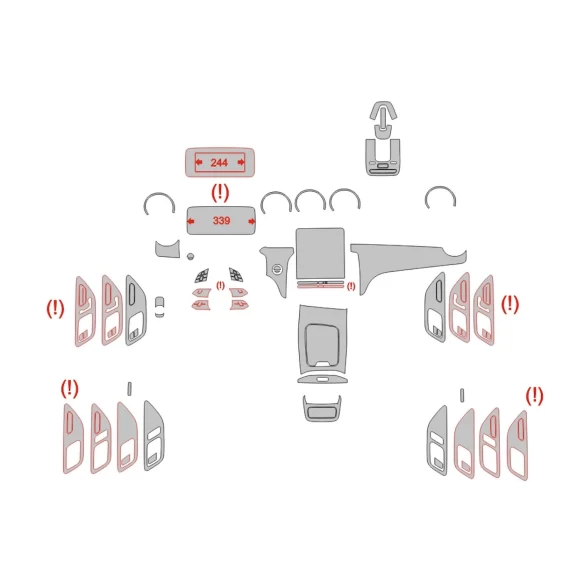 Mercedes-Benz GLC-Class X254 2022 Interior Wrap Cutting Template