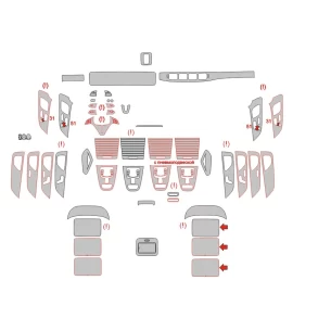 Mercedes-Benz GLE-Class W167 2018 Interior Wrap Cutting Template
