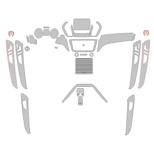 Mercedes-Benz GLS-Class X166 2015 Interior Wrap Cutting Template