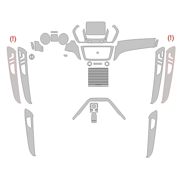 Mercedes-Benz GLS-Class X166 2015 Interior Wrap Cutting Template