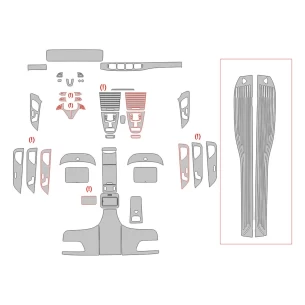 Mercedes-Benz GLS-Class X167 2019 Interior Wrap Cutting Template