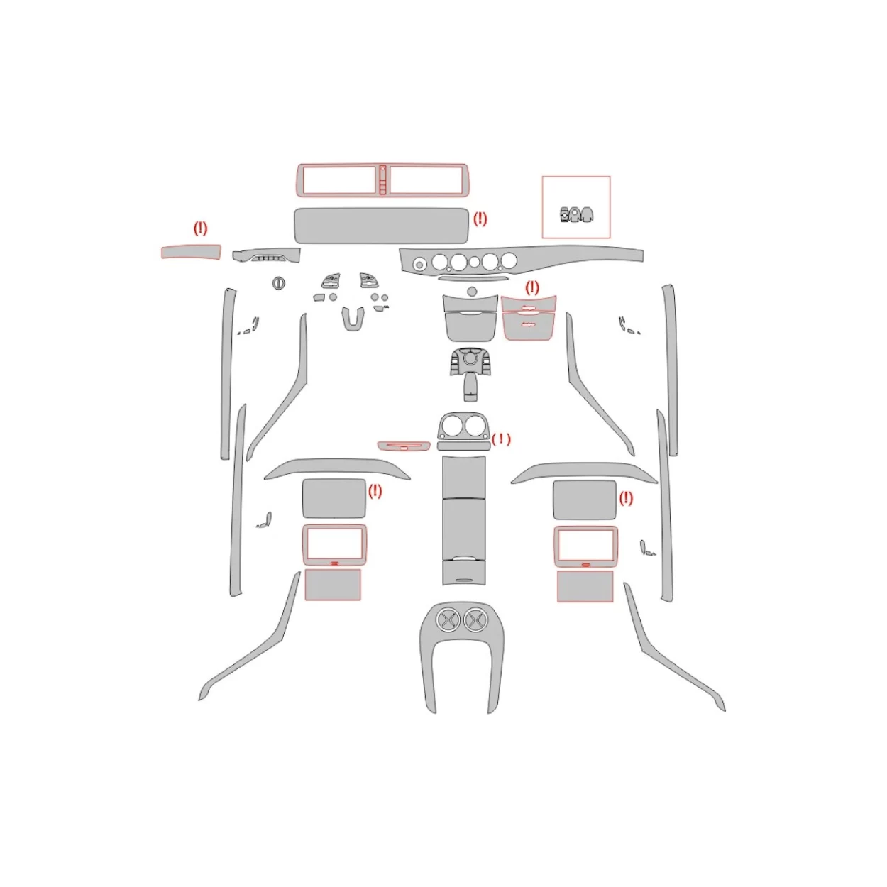 Mercedes-Benz S-Class W222 2013 Interior Wrap Cutting Template
