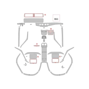 Mercedes-Benz S-Class Maybach X222 2014 Interior Wrap Cutting Template