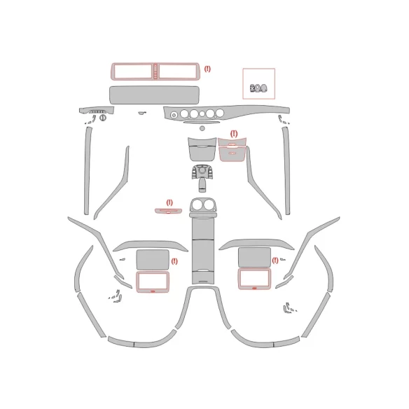 Mercedes-Benz S-Class Maybach X222 2014 Interior Wrap Cutting Template