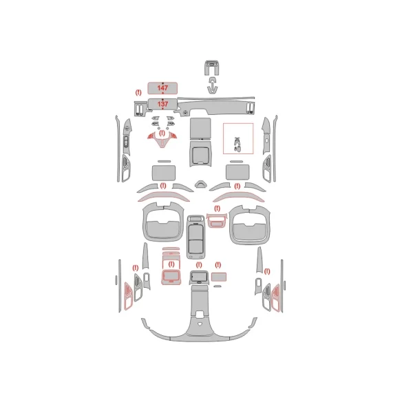 Mercedes-Benz S-Class Maybach Z223 2021 Interior Wrap Cutting Template