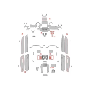 Mercedes-Benz V-Class 2014 Interior Wrap Cutting Template