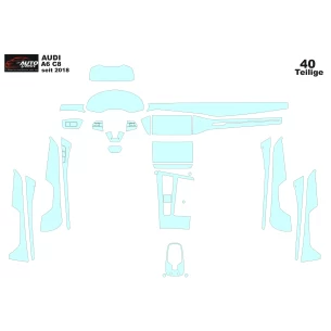 Audi A6 C8 2018 Car Interior Wrap Cutting Template