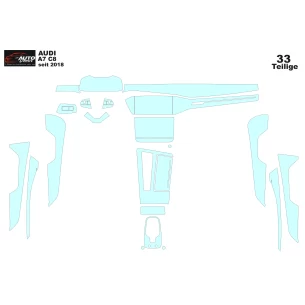 Audi A7 4K 2018 Car Interior Wrap Cutting Template