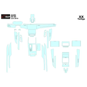 Audi A8 D5 2017 Car Interior Wrap Cutting Template